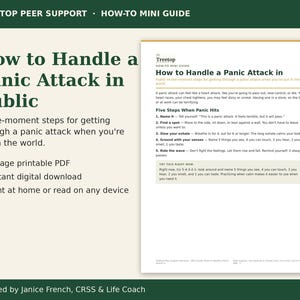 Panic Attack in Public Mini Guide | Anxiety Coping Printable for Adults | In the Moment Steps | 2 Page PDF