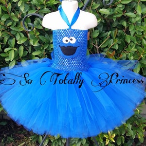 Blue monster inspired tutu dress/Birthday tutu dress/Baby girl tutu dress/Halloween tutu dress