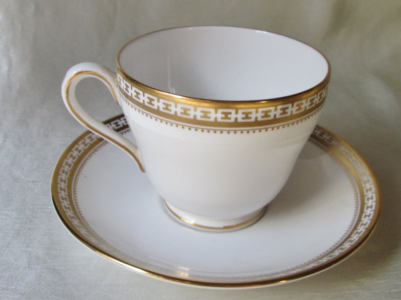 Vintage Classic Gold Rimmed Bone China Tea Cup and Saucer.FREE Etsy