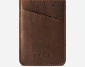 Minimalist Cards Sleeve for Men - Slim Wallet Men 39 s - Thin Wallet - Vegan Wallet - Gift Ideas Made from Cork - Front Pocket Wallet (CK241)