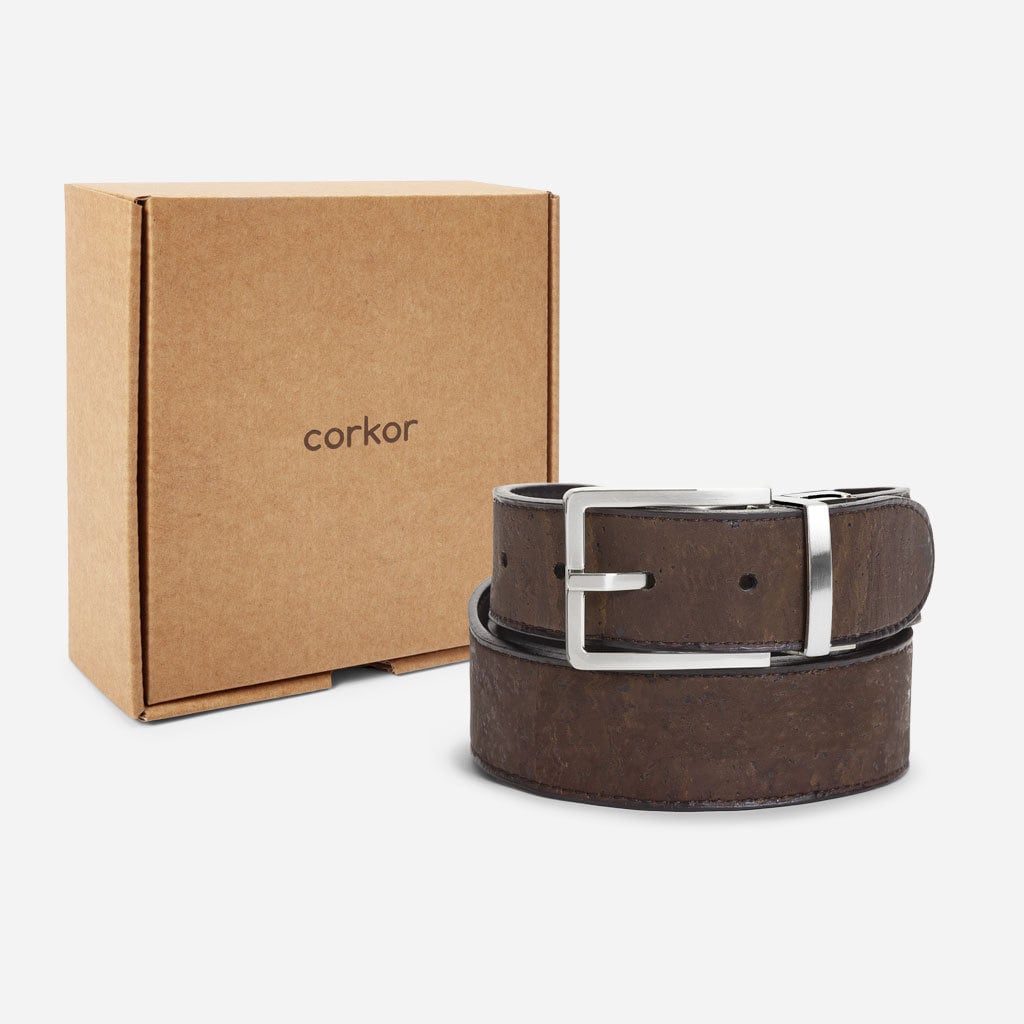 Vegan Belt for Men Reversible Cork Belt From Corkor 35mm Gift Etsy