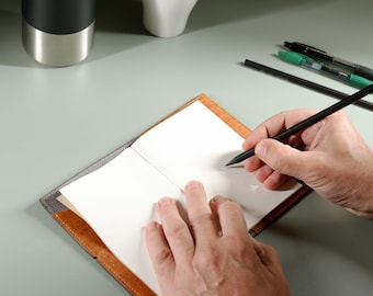 A6 Cork Portfolio Journal Cover: Vegan Notebook with Elastic Band