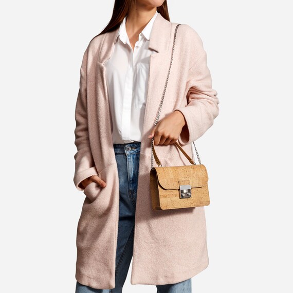 Corkor Mini Cork Handbag For Women Fashionable Vegan /& Eco-Friendly Hands-Free