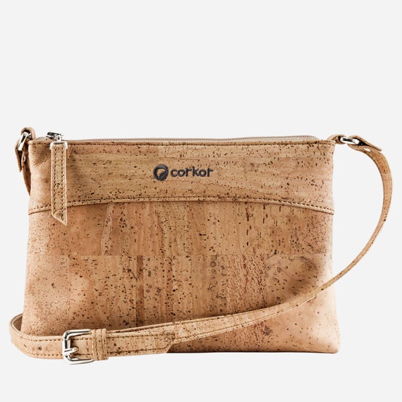 Portuguese cork Cork and leather crossbody event bag 