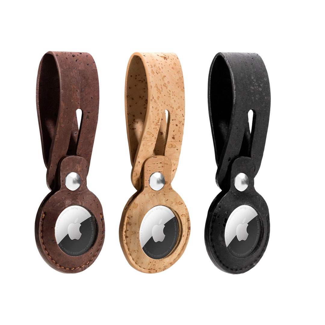 AirTag Case Loop Cork for Apple AirTag Keychain Pendant Case Brown
