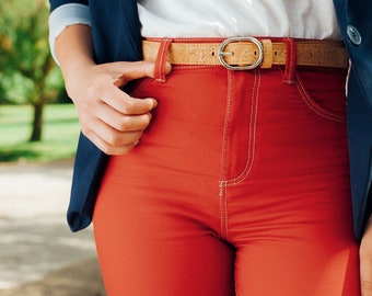 Ceinture en liège pour femme Vegan - Cadeau personnalisé gravé - Faux durable en liège non cuir de Corkor