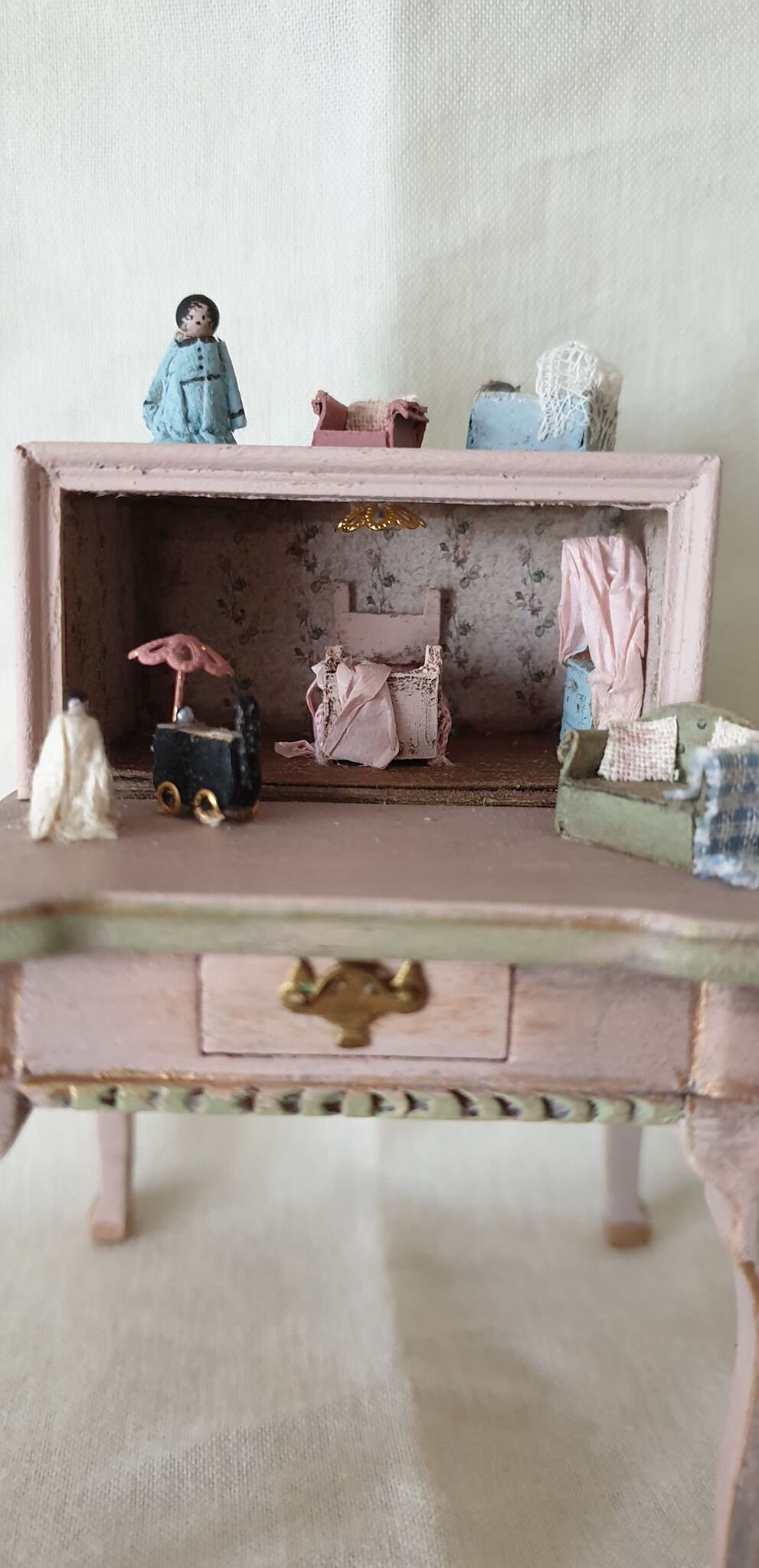 Dolls house table with 144th scale box with Etsy