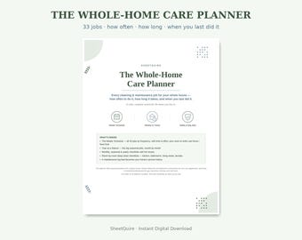 Whole-Home Maintenance Planner | 33 Cleaning & Care Jobs (Digital Download)