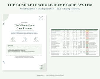 Whole-Home Care System Bundle | Printable Planner + Smart Tracker (Digital Download)