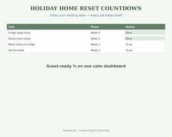 Deep Clean Checklist Pack | 5 Rooms, One Room at a Time, Printable