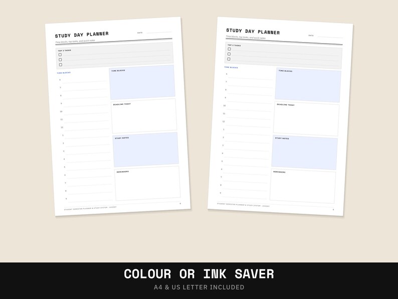 Student Semester Planner & Study System — Printable Pages + Hyperlinked ...