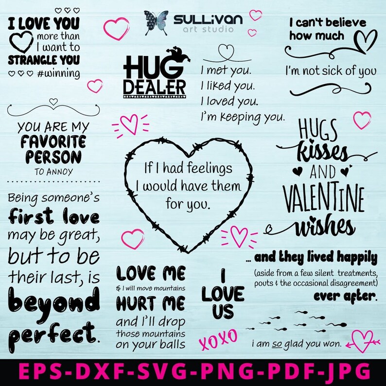 Valentine Sarcastic Svg Bundle , Sarcastic Svg Files, Funny Quotes Svg ...