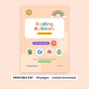 Cahier d'exercices de programmation sans écran pour enfants : boucles, conditions et variables, PDF imprimable