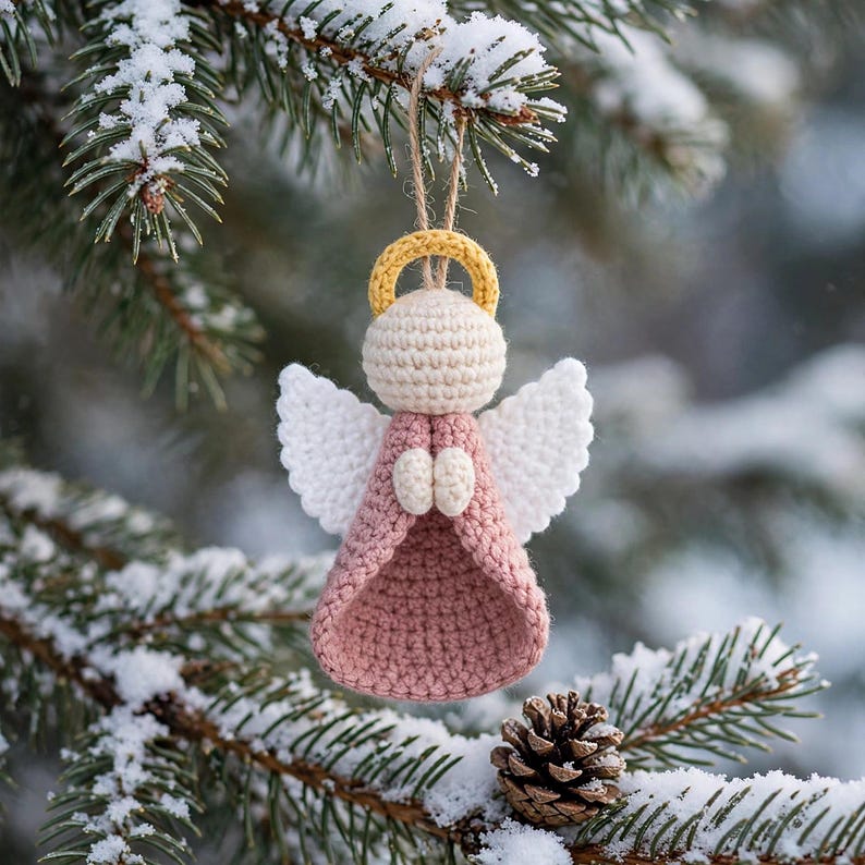 Angel Crochet Pattern | Christmas Angel Ornament Trio PDF, Faceless ...