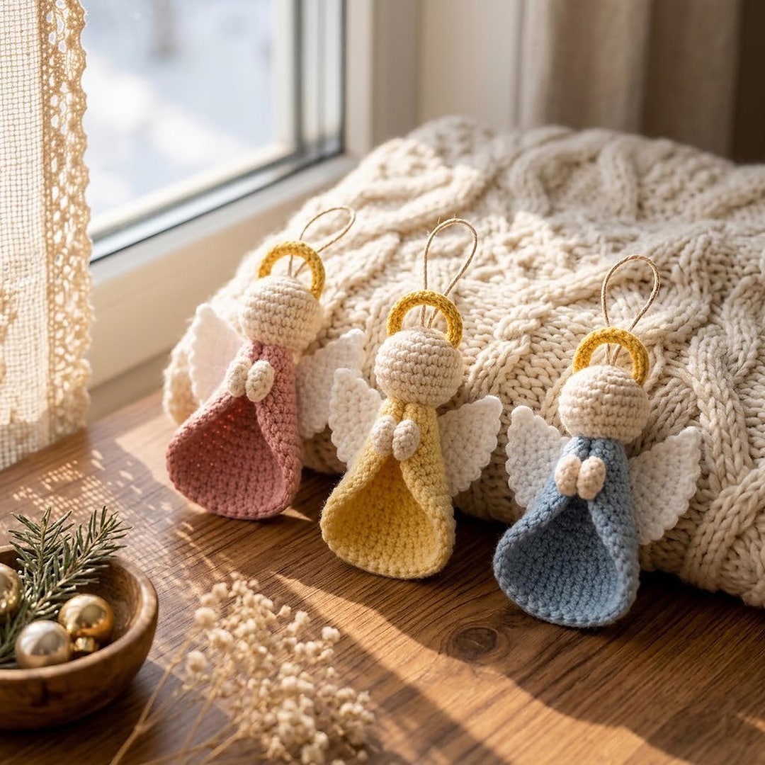 Angel Crochet Pattern | Christmas Angel Ornament Trio PDF, Faceless ...
