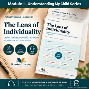 Puede incluir: Un módulo de formación para padres titulado The Lens of Individuality, que incluye una guía de 27 páginas, un cuaderno de ejercicios de 6 páginas y un archivo de audio MP3. Los materiales presentan un diagrama de siete dimensiones vitales.