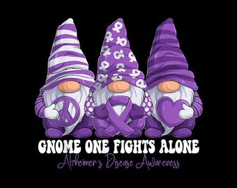 Alzheimer's Disease Awareness Month Purple Ribbon Gnomies PNG