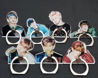 KPOP BTS Acrylic & Plastic Finger Ring Stand Holder Phone Grip Bangtan Accessories Cute Keyring Perfect Christmas Gift Holiday Gift