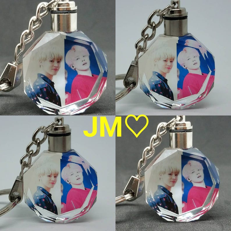 KPOP 5 Options BTS Crystal LED Keychain Bangtan Boys Bts Etsy