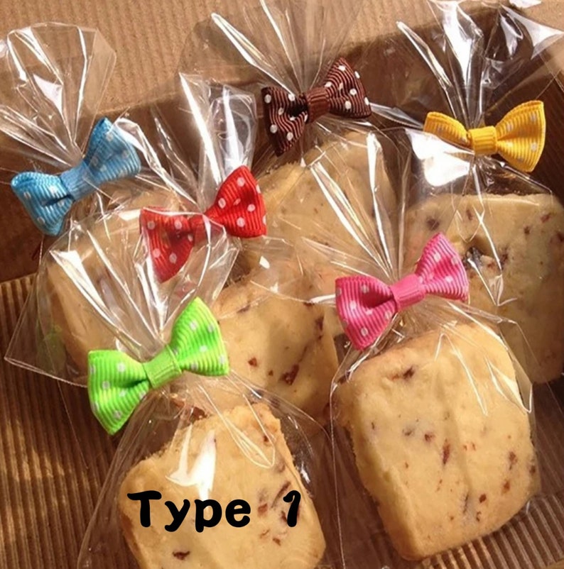 25 pcs 7x10cm Treat Bags with 25 Ribbon Twist Ties 10cm Lollipop Candy Cake Pop Wrapping