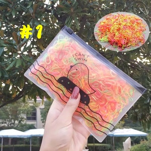 Cute Girls Colourful Ring Disposable Elastic Hair Bands Ponytail Holder Rubber Band Scrunchies Kids Hair Accessories