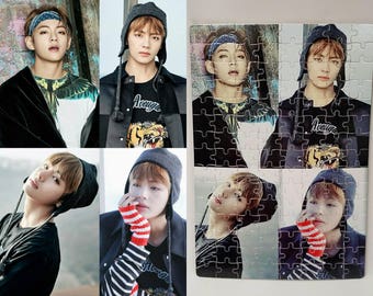 KPOP Puzzle BTS A4 Size 20x29cm 120 Pcs Puzzle Kpop Collectible Unique Gift Jigsaw Puzzle V Jimin Jungkook Suga Jhope Rap Monster Jin Puzzle
