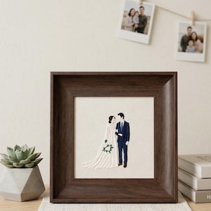 Individuell gestalteter bestickter Rahmen für Hochzeitsporträts nach Foto, Jubiläumsgeschenk