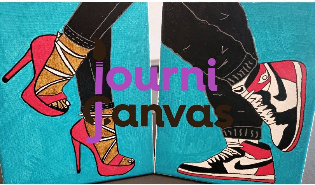 Couples 16x20 Paint Party Kit PreDrawn Outline Canvas for Etsy