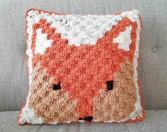 Fox Pillow Cover Pattern - C2C Crochet Pattern - Digital Download Only
