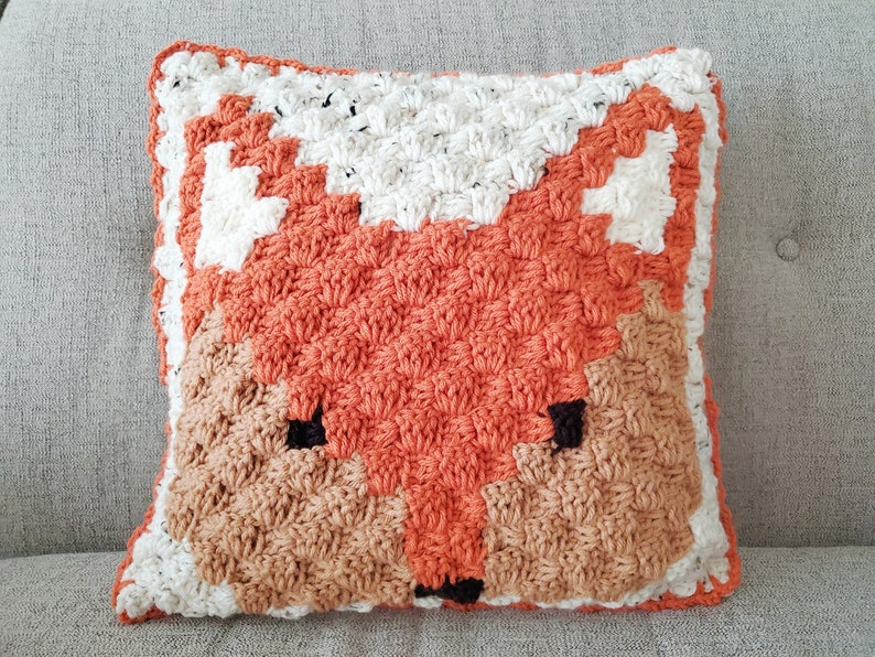 Fox Pillow Cover Pattern C2C Crochet Pattern Digital Download Only