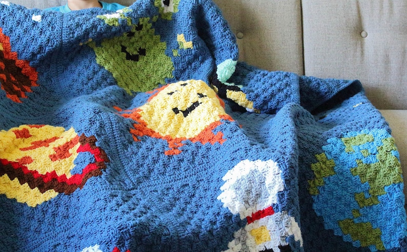 Outer Space C2C Crochet Blanket Crochet pattern only Digital Download crochet solar system blanket imagem 5