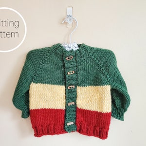 Kids Color Block Cardigan - Knitting Pattern - Digital Download Only - Top Down Sweater Pattern