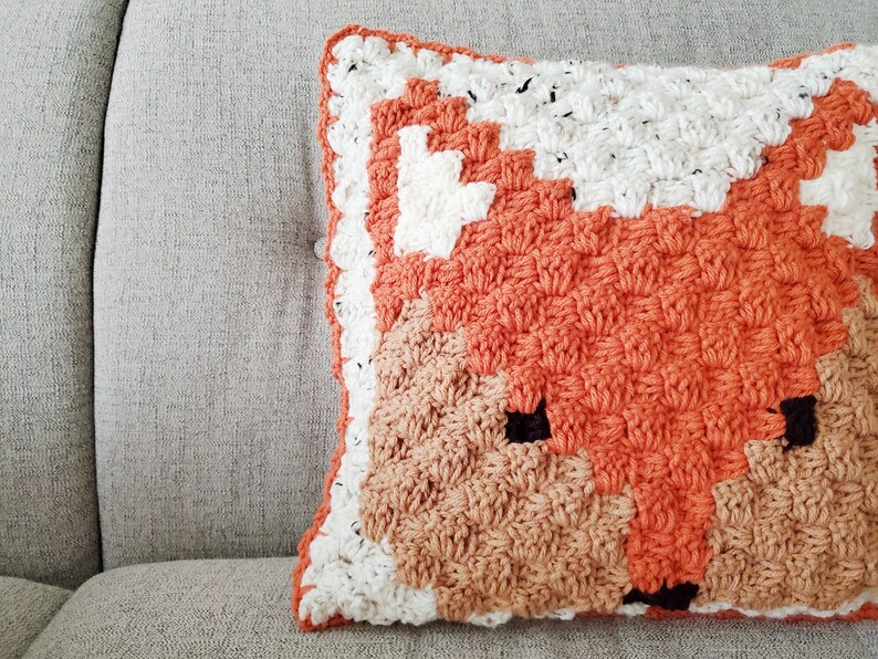 Fox Pillow Cover Pattern C2C Crochet Pattern Digital Download Only