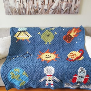 Outer Space C2C Crochet Blanket Crochet pattern only Digital Download crochet solar system blanket imagem 4