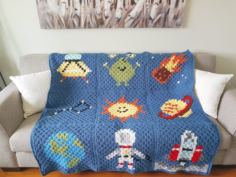 Outer Space C2C Crochet Blanket Crochet pattern only Digital Download crochet solar system blanket imagem 4