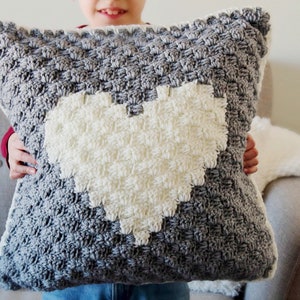 Sweetheart Pillow Cover - C2C Crochet Pattern - Digital Download