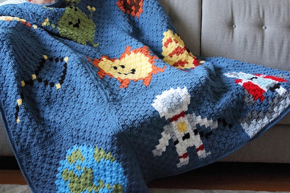 Outer Space C2C Crochet Blanket Crochet Pattern Only Digital
