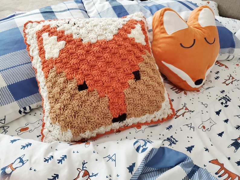 Fox Pillow Cover Pattern C2C Crochet Pattern Digital Download Only