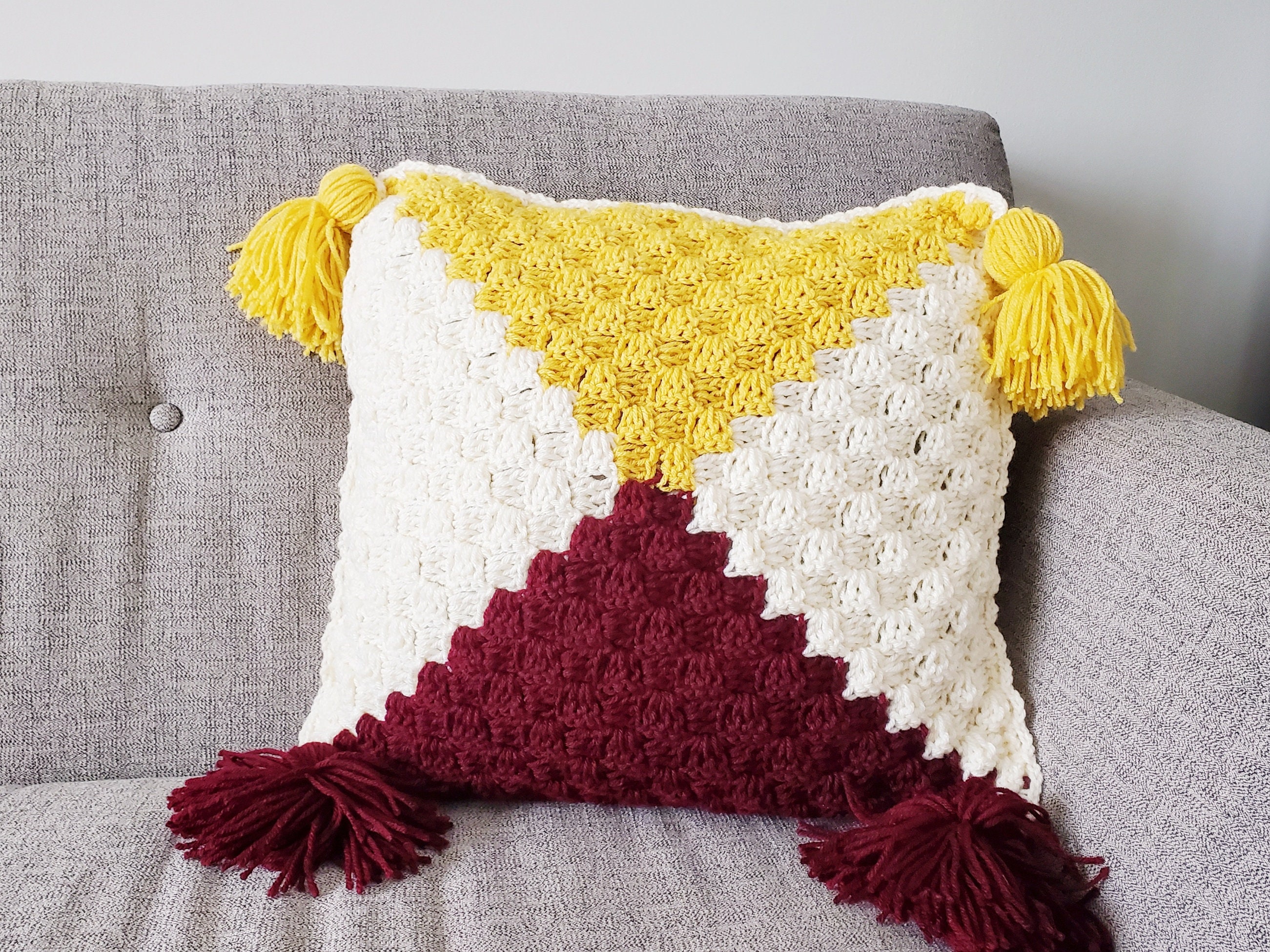 Crochet Chunky Pillow Cover Pattern, Crochet Throw Pillow Cover Tutorial,  Customizable to Any Square or Rectangle Size Pillow ASPEN PILLOW 