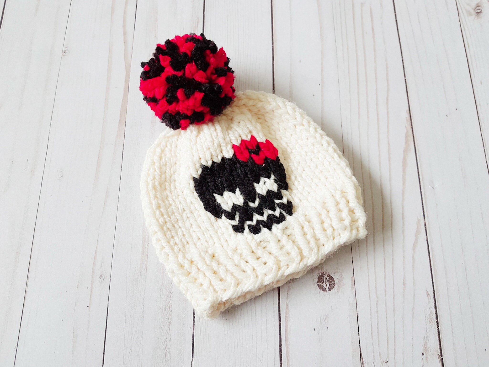 The Skull Beanie Knitting Pattern Digital Download Knit Etsy