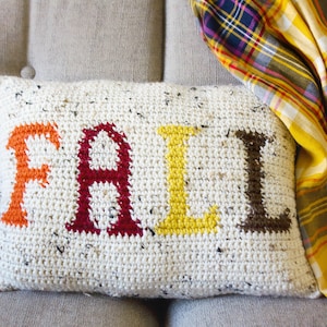 Fall Crochet Pillow Pattern - Crochet Pillow Cover - Fall Pillow - Instant Download