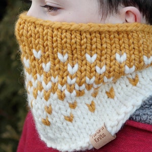 Fair isle Cowl Pattern - Knitting Pattern - Digital Download Only - Winter Knits