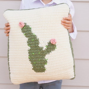 Blooming Cactus Pillow - CROCHET PATTERN ONLY