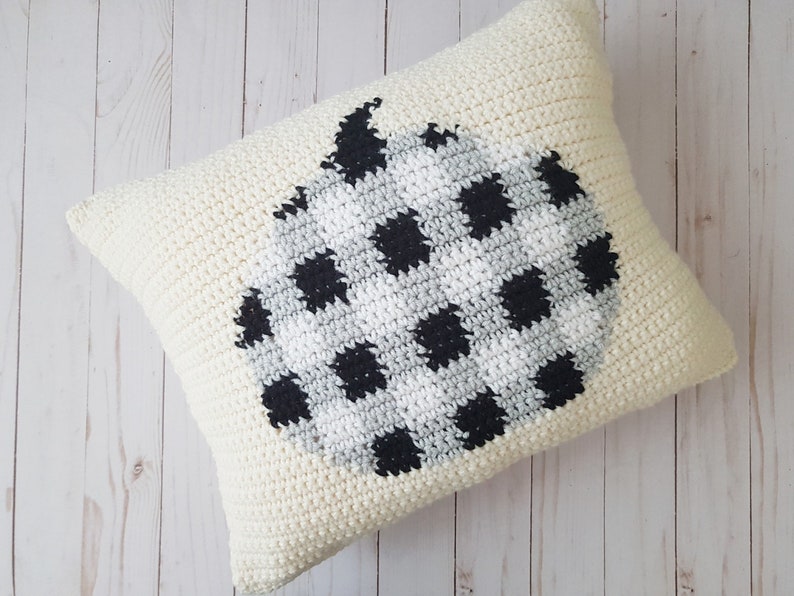 Gingham Pumpkin Pillow Pattern Crochet Pillow Cover Etsy Canada