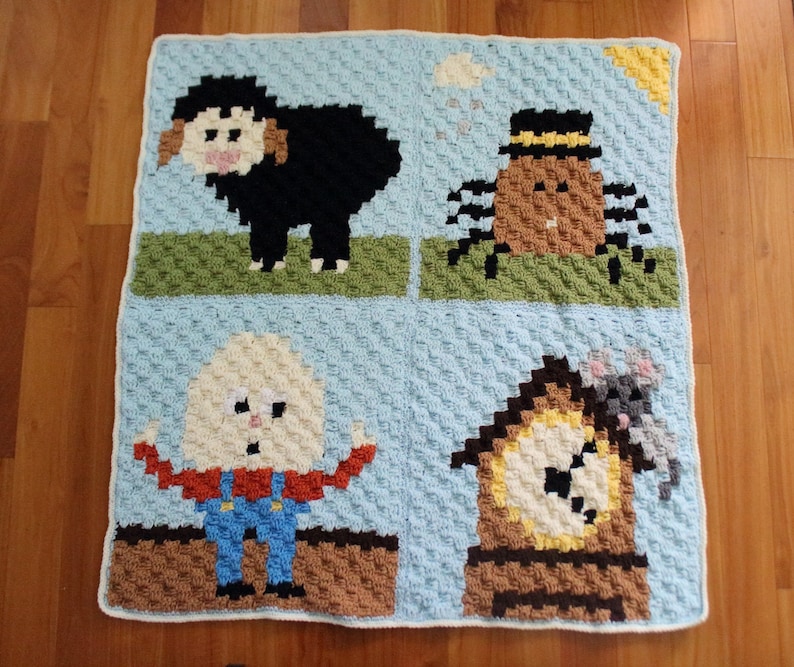 Nursery Rhyme Baby Blanket C2C Crochet Pattern Digital Etsy