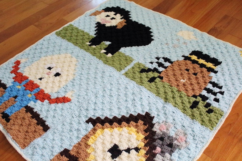 Nursery Rhyme Baby Blanket C2C Crochet Pattern Digital Etsy