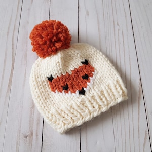 The Friendly Fox Beanie - Knitting Pattern Only - Knit Fox Beanie