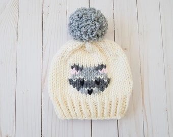 Gorro de mapache travieso - SOLO PATRÓN DE TEJIDO