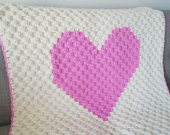 Sweetheart C2C Crochet Blanket - Digital Download Only - Crochet Pattern