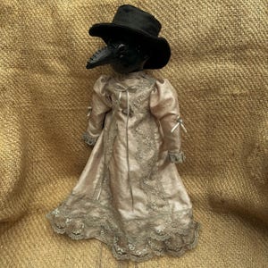 OOAK Plague Doctor unique hand painted reworked sculpted porcelain doll - steampunk beak mask horror art creepy halloween scary repaint